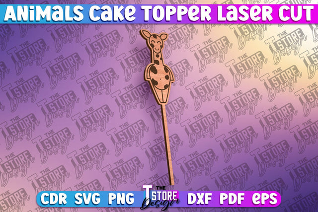 Giraffe Cake Topper Laser Cut SVG Design | Laser Cut Design SVG The T Store Design 