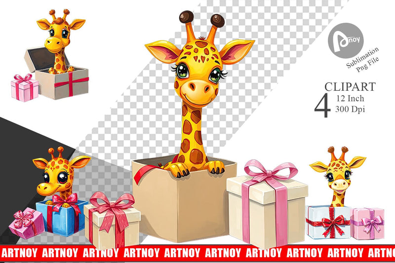 Giraffe Clipart Gift Sublimation artnoy 