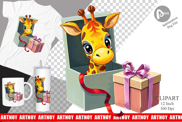 Giraffe Clipart Gift Sublimation artnoy 