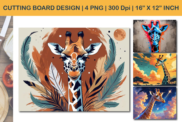 Giraffe cutting board, safari animal design Sublimation Paper Switch 