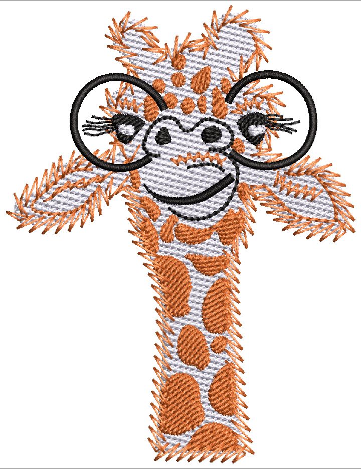 Giraffe Embroidery Design - 3 Sizes - pes, dts, vip, vp3, xxx, jef, exp - Instant Download Embroidery/Applique DESIGNS AestheticdesignsE 