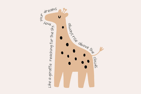 Giraffe Font Cotton White Studio 