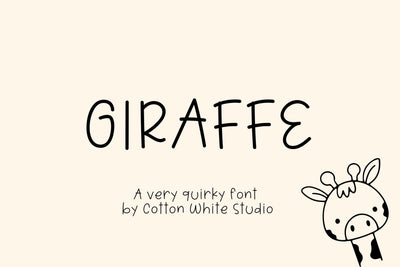 Giraffe Font Cotton White Studio 