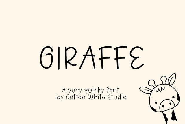Giraffe Font Cotton White Studio 