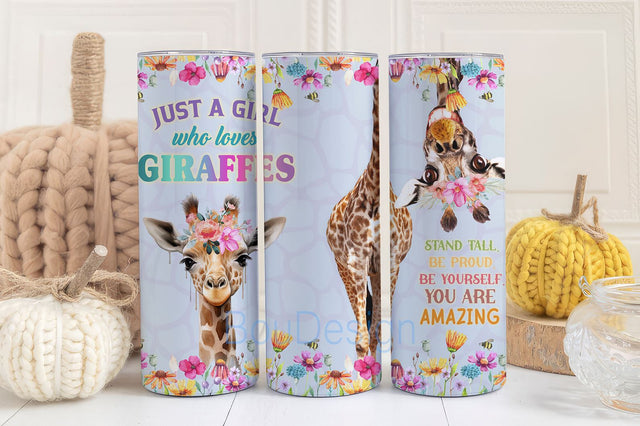 Giraffe Gifts, Giraffe Gifts for Women Stainless Steel Tumbler 20oz, Giraffe Gifts for Giraffe Lovers Sublimation BouDesign 