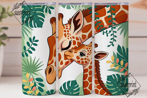 Giraffe Jungle 20oz Tumbler Wrap Sublimation sassyprint 