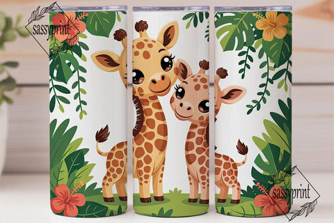 Giraffe Jungle 20oz Tumbler Wrap Sublimation sassyprint 