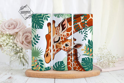 Giraffe Jungle 20oz Tumbler Wrap Sublimation sassyprint 