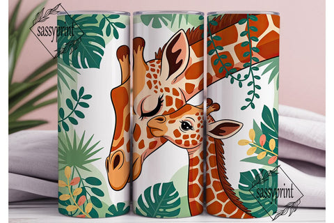 Giraffe Jungle 20oz Tumbler Wrap Sublimation sassyprint 