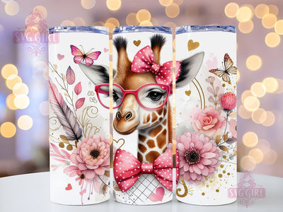 Giraffe Love 20oz Tumbler Wrap Sublimation Design, Straight Tapered Tumbler Wrap, Animal Love Tumbler Png, Instant Digital Download Sublimation SvggirlplusArt 