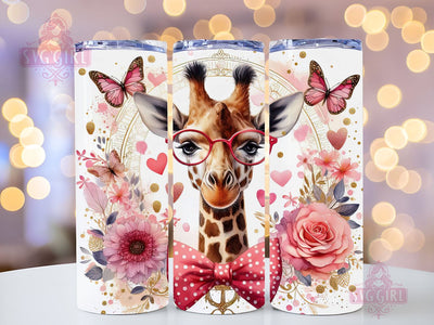 Giraffe Love 20oz Tumbler Wrap Sublimation Design, Straight Tapered Tumbler Wrap, Animal Love Tumbler Png, Instant Digital Download Sublimation SvggirlplusArt 