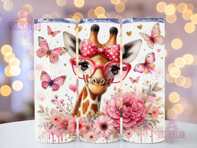 Giraffe Love 20oz Tumbler Wrap Sublimation Design, Straight Tapered Tumbler Wrap, Animal Love Tumbler Png, Instant Digital Download Sublimation SvggirlplusArt 