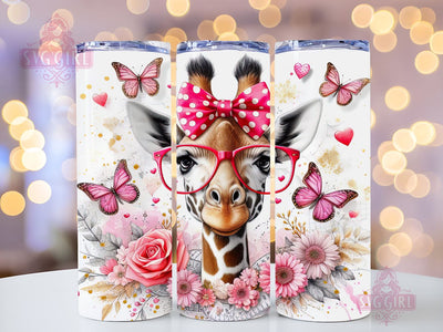 Giraffe Love 20oz Tumbler Wrap Sublimation Design, Straight Tapered Tumbler Wrap, Animal Love Tumbler Png, Instant Digital Download Sublimation SvggirlplusArt 