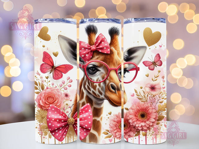 Giraffe Love 20oz Tumbler Wrap Sublimation Design, Straight Tapered Tumbler Wrap, Animal Love Tumbler Png, Instant Digital Download Sublimation SvggirlplusArt 