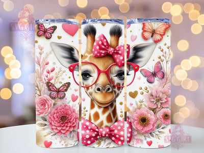Giraffe Love 20oz Tumbler Wrap Sublimation Design, Straight Tapered Tumbler Wrap, Animal Love Tumbler Png, Instant Digital Download Sublimation SvggirlplusArt 