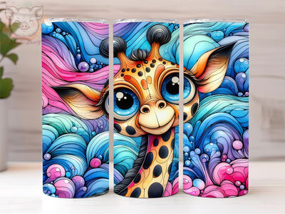 Giraffe Lover 20oz Tumbler Png, Straight & Tapered Tumbler Png, Giraffe Tumbler Png, Digital Download PNG Sublimation Lara' s Designs 
