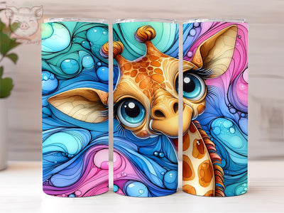 Giraffe Lover 20oz Tumbler Png, Straight & Tapered Tumbler Png, Giraffe Tumbler Png, Digital Download PNG Sublimation Lara' s Designs 
