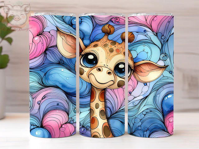 Giraffe Lover 20oz Tumbler Png, Straight & Tapered Tumbler Png, Giraffe Tumbler Png, Digital Download PNG Sublimation Lara' s Designs 