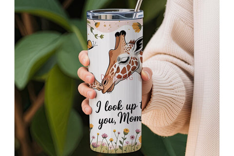 Giraffe Mom 20oz Tumbler Wrap Sublimation DesignSVG 