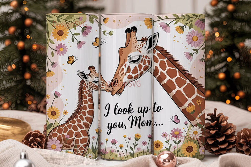 Giraffe Mom 20oz Tumbler Wrap Sublimation DesignSVG 