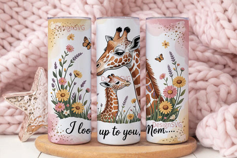 Giraffe Mom 20oz Tumbler Wrap Sublimation DesignSVG 