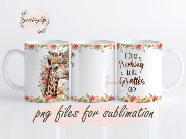 Giraffe Mug Wrap Mug, Giraffe Mug Sublimation Design, Giraffe Mug Wrap, Instant Digital Download PNG Sublimation PrintingLife 