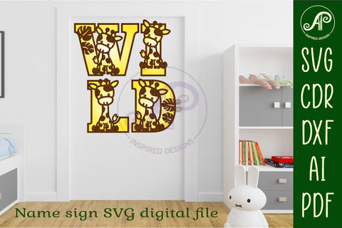 Giraffe name letters alphabet set x 45 SVG APInspireddesigns 