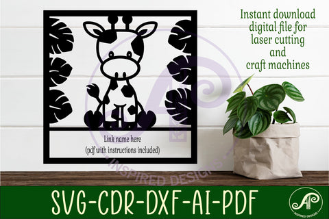 Giraffe name wall art sign or card SVG APInspireddesigns 