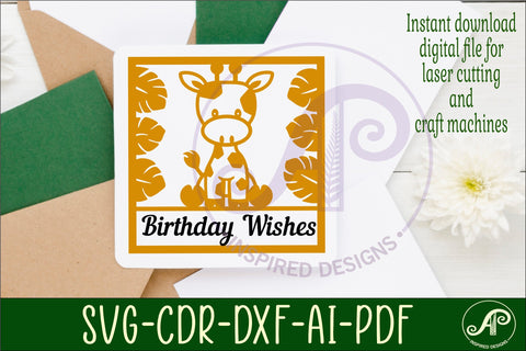 Giraffe name wall art sign or card SVG APInspireddesigns 