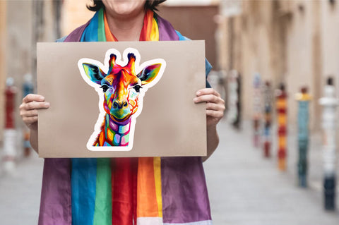 Giraffe of Pride Sticker Design Sublimation Regulrcrative 