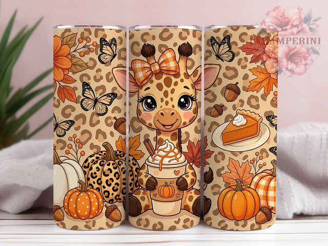 Giraffe Pumpkin Spice 20oz Tumbler, Giraffe Pumpkin Spice, Pumpkin Spice, Giraffe Tumbler, 20oz Tumbler, Fall Tumbler, Cute Giraffe, Tumbler Wrap Sublimation Li Zamperini 