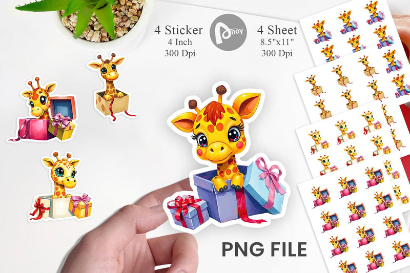 Giraffe Sticker Gift Sublimation artnoy 