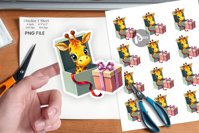 Giraffe Sticker Gift Sublimation artnoy 