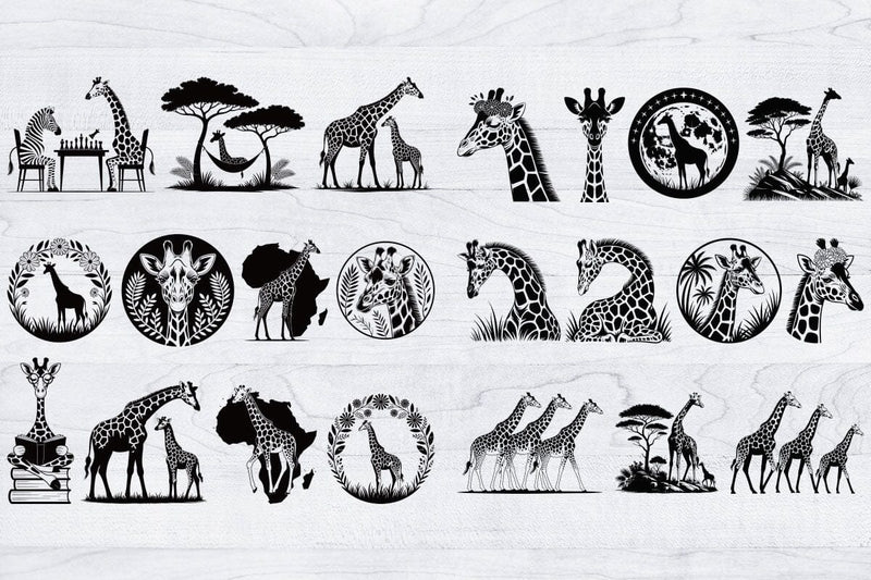 Giraffe SVG Bundle, Giraffe Vector, Animal SVG, Safari Animals Svg SVG Creativeart88 