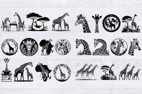 Giraffe SVG Bundle, Giraffe Vector, Animal SVG, Safari Animals Svg SVG Creativeart88 