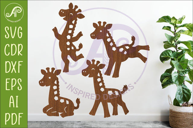 Giraffe SVG Laser Cut Files Cute Animal Silhouette 1 SVG APInspireddesigns 