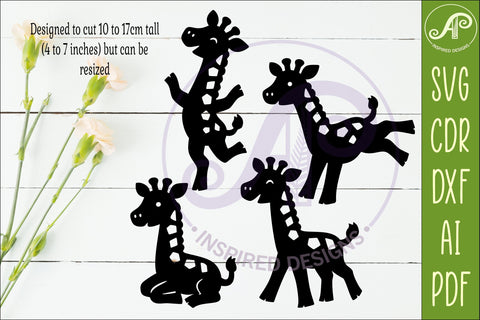 Giraffe SVG Laser Cut Files Cute Animal Silhouette 1 SVG APInspireddesigns 