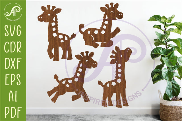 Giraffe SVG Laser Cut Files Cute Animal Silhouette 2 SVG APInspireddesigns 