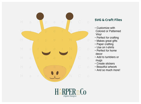 Giraffe SVG PNG Cut EPS File SVG HarperNCo 