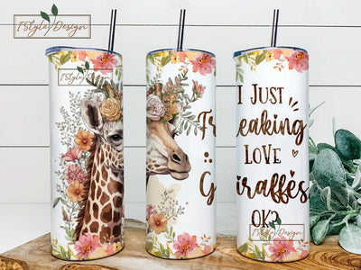 Giraffe Tumbler Cup Gifts For Women - Birthday Christmas Gifts For Giraffe Lovers - Giraffe Skinny Tumbler Wrap, 20oz Tumbler Sublimation Design Sublimation iStyleDesign 