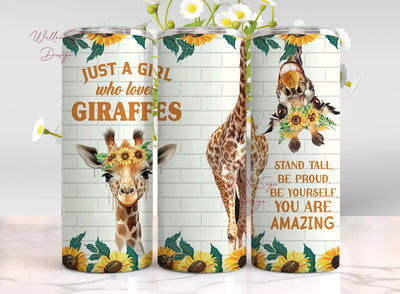 Giraffe Tumbler Giraffe Gifts Giraffe, Design Straight & Tapered Tumbler PNG, Digital Download Sublimation WillowSageDesign 