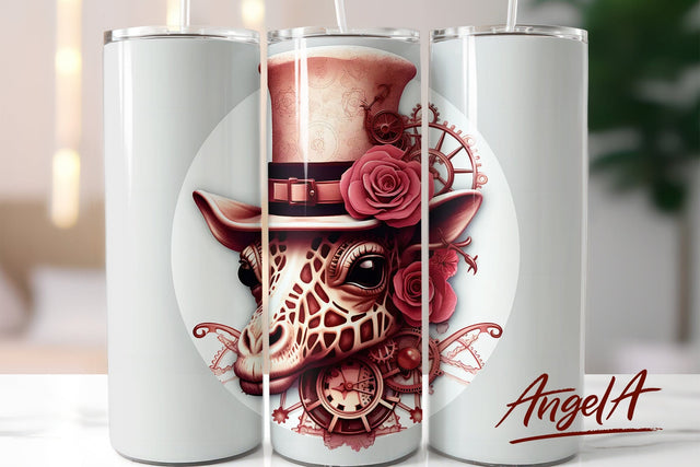 Giraffe tumbler sublimation designs / steampunk art png Sublimation Angelina Semenova 