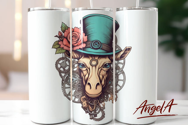 Giraffe tumbler sublimation designs / steampunk art png Sublimation Angelina Semenova 