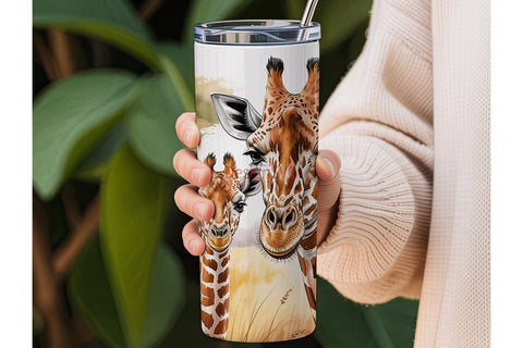 Giraffe Tumbler Wrap PNG Sublimation DesignSVG 