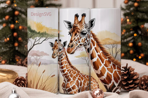 Giraffe Tumbler Wrap PNG Sublimation DesignSVG 