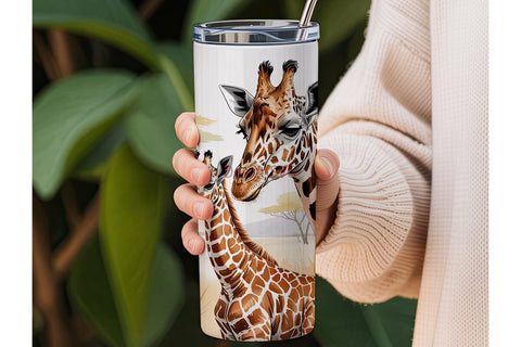 Giraffe Tumbler Wrap PNG Sublimation DesignSVG 