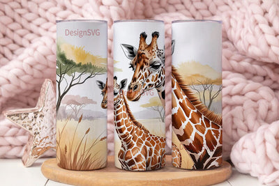 Giraffe Tumbler Wrap PNG Sublimation DesignSVG 