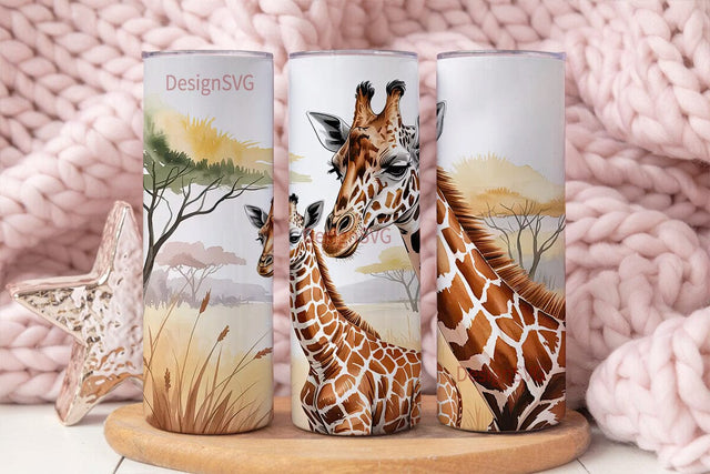 Giraffe Tumbler Wrap PNG Sublimation DesignSVG 