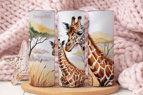 Giraffe Tumbler Wrap PNG Sublimation DesignSVG 