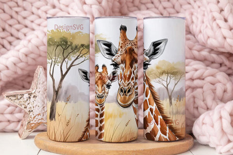 Giraffe Tumbler Wrap PNG Sublimation DesignSVG 